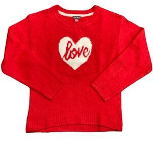 Vince Camuto Girl's Long Sleeve Soft Knit Valentine's Day Sweater Love XL 14/16